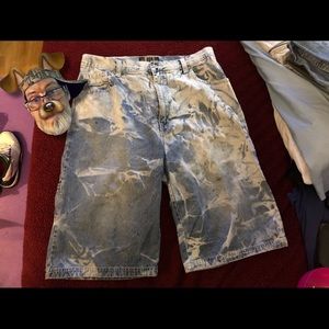 DTek Jeans New York Mens Vintage Acid Wash Carpenter Shorts Size 36